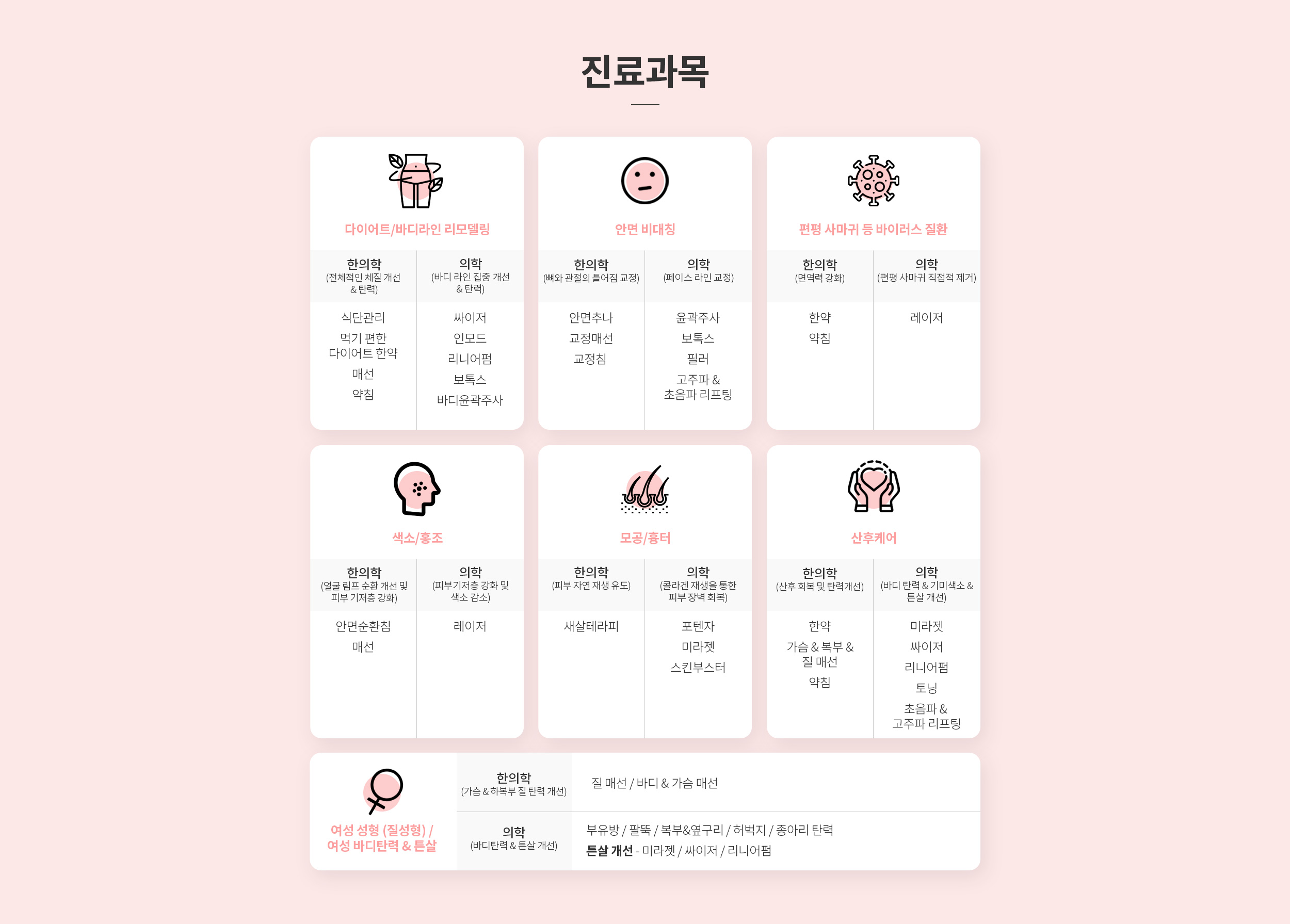 청아연 진료과목